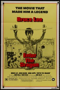 8z268 ENTER THE DRAGON 1sh R1979 Bruce Lee kung fu classic, the movie that made him a legend!