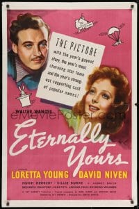 8z270 ETERNALLY YOURS 1sh 1939 Loretta Young & David Niven want old fashioned love!