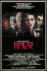 8z283 FADE TO BLACK 1sh 1980 Dennis Christopher lives for the movies, five images of monsters!