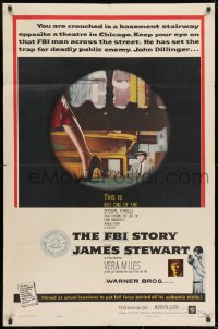 8z296 FBI STORY 1sh 1959 great images of detective Jimmy Stewart & Vera Miles!