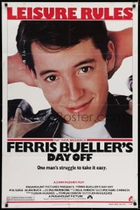 8z298 FERRIS BUELLER'S DAY OFF 1sh 1986 c/u of Matthew Broderick in John Hughes teen classic!