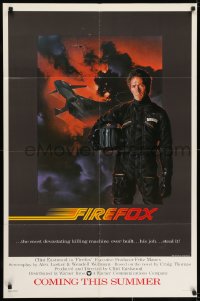 8z300 FIREFOX advance 1sh 1982 cool C.D. de Mar art of the flying killing machine & Clint Eastwood!
