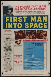 8z301 FIRST MAN INTO SPACE 1sh 1959 most dangerous & daring mission of all time, astronaut images!