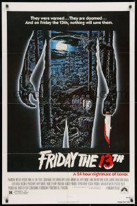 8z334 FRIDAY THE 13th 1sh 1980 great Alex Ebel art, slasher classic, 24 hours of terror!