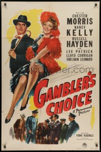 8z338 GAMBLER'S CHOICE style A 1sh 1944 Russel Hayden w/ Chester Morris & Nancy Kelly, Leonard!
