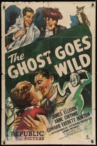 8z344 GHOST GOES WILD 1sh 1947 Edward Everett Horton, James Ellison, haunted house!