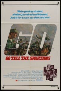 8z354 GO TELL THE SPARTANS 1sh 1978 cool Kunstler art of Burt Lancaster in Vietnam War!