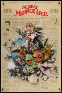 8z373 GREAT MUPPET CAPER 1sh 1981 Jim Henson, Kermit the frog, great Drew Struzan artwork!