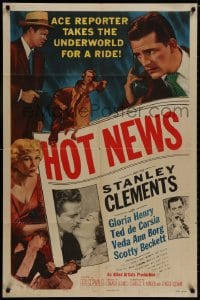 8z432 HOT NEWS 1sh 1953 ace reporter Stanley Clements, cool newspaper artwork!