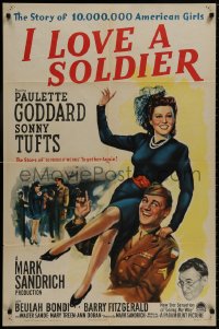 8z443 I LOVE A SOLDIER style A 1sh 1944 Paulette Goddard, Sonny Tufts in uniform, Barry Fitzgerald