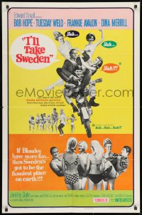 8z450 I'LL TAKE SWEDEN 1sh 1965 Bob Hope & Tuesday Weld in Scandinavia, lots of sexy bikini babes!
