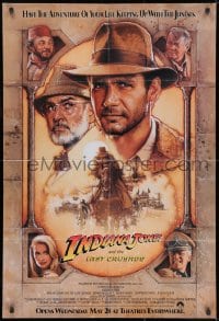 8z456 INDIANA JONES & THE LAST CRUSADE int'l advance 1sh 1989 art of Ford & Connery by Drew!