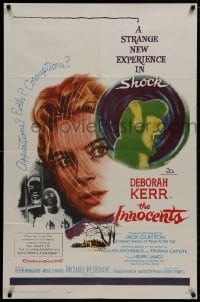 8z461 INNOCENTS 1sh 1962 Deborah Kerr is outstanding in Henry James' English classic horror!