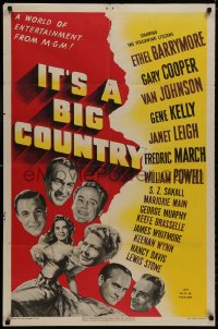 8z476 IT'S A BIG COUNTRY 1sh 1951 Gary Cooper, Janet Leigh, Gene Kelly & other major stars!
