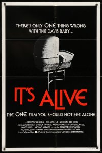 8z479 IT'S ALIVE 1sh R1976 Larry Cohen, classic creepy baby carriage image!