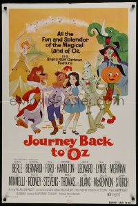 8z490 JOURNEY BACK TO OZ 1sh 1974 animated cartoon, Milton Berle, Ethel Merman and Liza Minnelli!