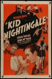 8z505 KID NIGHTINGALE 1sh 1939 John Payne in title role, boxing singer art!