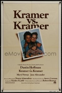 8z520 KRAMER VS. KRAMER 1sh 1979 Dustin Hoffman, Meryl Streep, child custody & divorce!
