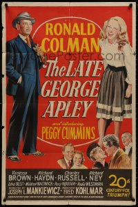 8z530 LATE GEORGE APLEY 1sh 1947 Ronald Colman, introducing sexy Peggy Cummins!