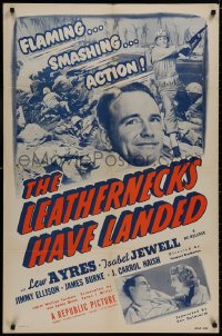 8z533 LEATHERNECKS HAVE LANDED 1sh R1950 Lew Ayres, Isabel Jewell, U.S. Marine Corps action!