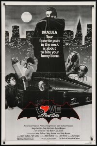 8z555 LOVE AT FIRST BITE 1sh 1979 AIP, wacky vampire image of George Hamilton as Dracula!
