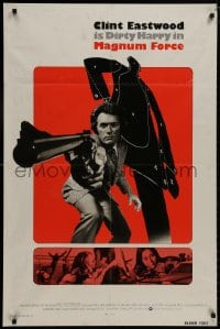 8z568 MAGNUM FORCE int'l 1sh 1973 Clint Eastwood is Dirty Harry pointing his huge gun!