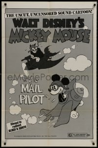 8z569 MAIL PILOT 1sh R1974 Walt Disney, wacky art of pilot Mickey Mouse, uncensored!