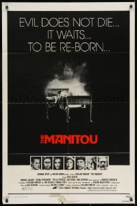 8z583 MANITOU 1sh 1978 Tony Curtis, Susan Strasberg, evil does not die, it waits to be re-born!