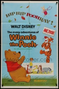 8z584 MANY ADVENTURES OF WINNIE THE POOH 1sh 1977 and Tigger too, plus three great shorts!