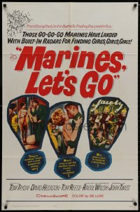 8z586 MARINES LET'S GO 1sh 1961 Raoul Walsh directed, Tom Tryon, girls, girls, girls!