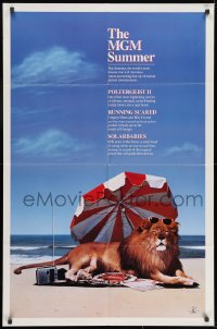 8z602 MGM SUMMER 1sh 1986 cool MGM lion on beach image, Poltergeist III, Solarbabies!