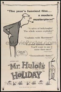 8z623 MR. HULOT'S HOLIDAY 1sh 1954 great art of Jacques Tati, Les vacances de M. Hulot!