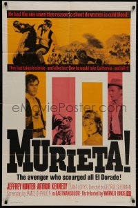 8z625 MURIETA 1sh 1965 Jeffrey Hunter as Joaquin Murieta, the avenger who scourged all El Dorado!