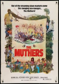 8z626 MUTHERS 1sh 1976 blaxploitation, wild action artwork of female heroes!