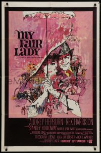 8z628 MY FAIR LADY 1sh 1964 classic Bob Peak art of Audrey Hepburn & Rex Harrison!