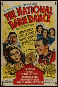 8z639 NATIONAL BARN DANCE 1sh 1944 Jean Heather, Charles Quigley, Robert Benchley & radio stars!
