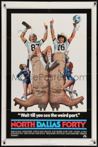 8z660 NORTH DALLAS FORTY 1sh 1979 Nick Nolte, great Texas football art by Morgan Kane!