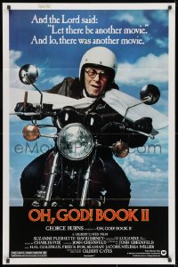 8z669 OH, GOD! BOOK II 1sh 1980 great wacky image of George Burns on a motorcycle!