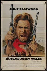 8z678 OUTLAW JOSEY WALES NSS style 1sh 1976 Clint Eastwood is an army of one, Roy Anderson art!