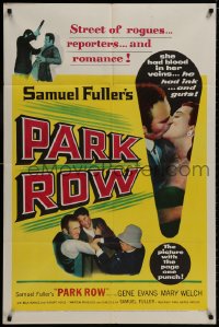 8z681 PARK ROW 1sh 1952 Sam Fuller, Mary Welch had blood in her veins, Gene Evans had ink in his!