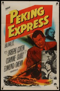 8z684 PEKING EXPRESS 1sh 1951 Joseph Cotten in China, directed by William Dieterle!