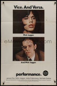 8z686 PERFORMANCE int'l 1sh 1970 directed by Nicolas Roeg, Mick Jagger & James Fox trading roles!