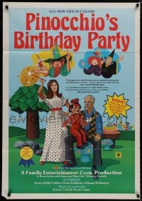 8z694 PINOCCHIO'S BIRTHDAY PARTY 1sh 1974 artwork of children's characters!