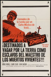 8z696 PLAGUE OF THE ZOMBIES Spanish/US 1sh 1966 Hammer horror, great undead monster image!