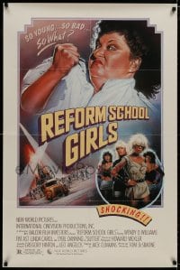 8z719 REFORM SCHOOL GIRLS 1sh 1986 great Craig art of tough teacher, sexy Wendy O. Williams!