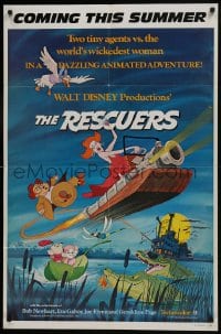 8z724 RESCUERS advance 1sh 1977 Disney mouse mystery adventure cartoon from depths of Devil's Bayou!