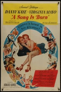8z808 SONG IS BORN style A 1sh 1948 Danny Kaye, Virginia Mayo, Howard Hawks