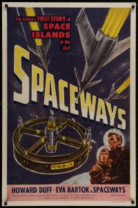 8z811 SPACEWAYS 1sh 1953 Hammer sci-fi, screen's 1st story of the space islands in the sky!