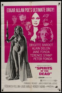 8z812 SPIRITS OF THE DEAD 1sh 1969 Federico Fellini, Reynold Brown artwork of sexy Jane Fonda!