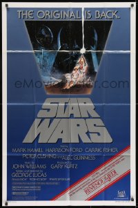 8z826 STAR WARS studio style 1sh R1982 George Lucas, art by Jung, advertising Revenge of the Jedi!